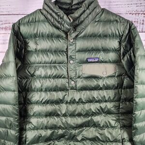 Patagonia Down Snap-T Pullover Jacket Large Regular Olive Green 27256 Insulated